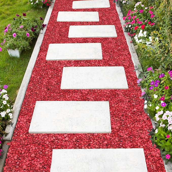 Hygloss Products Craft Rocks, Mini Stones for Art Projects - Bucket O' Gravel, Red, 5 lb