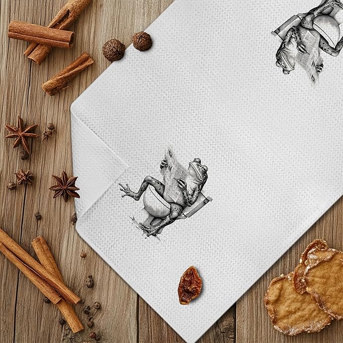 Funny Bathroom Hand Towels，Frog Gifts for Women,Frog Bathroom Decor,16x24 inch