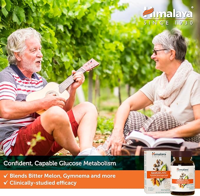 Himalaya GlucoCare – Herbal Glucose Metabolism & Pancreatic Support with Bitter Melon, Gymnema, Triphala & Turmeric – Natural Blood Sugar Support – Vegan, Non-GMO, Gluten-Free – 90 Capsules