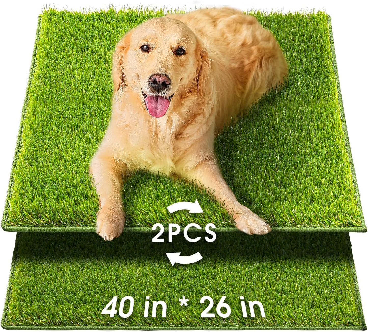 Hompet Artificial Grass for Dogs, 40"x26", Professional Dog Grass Mat, Easy to Clean with Drainage Holes, Potty Training Pad and Replacement Fake Grass Turf, Outdoor Rug Patio Lawn Decoration
