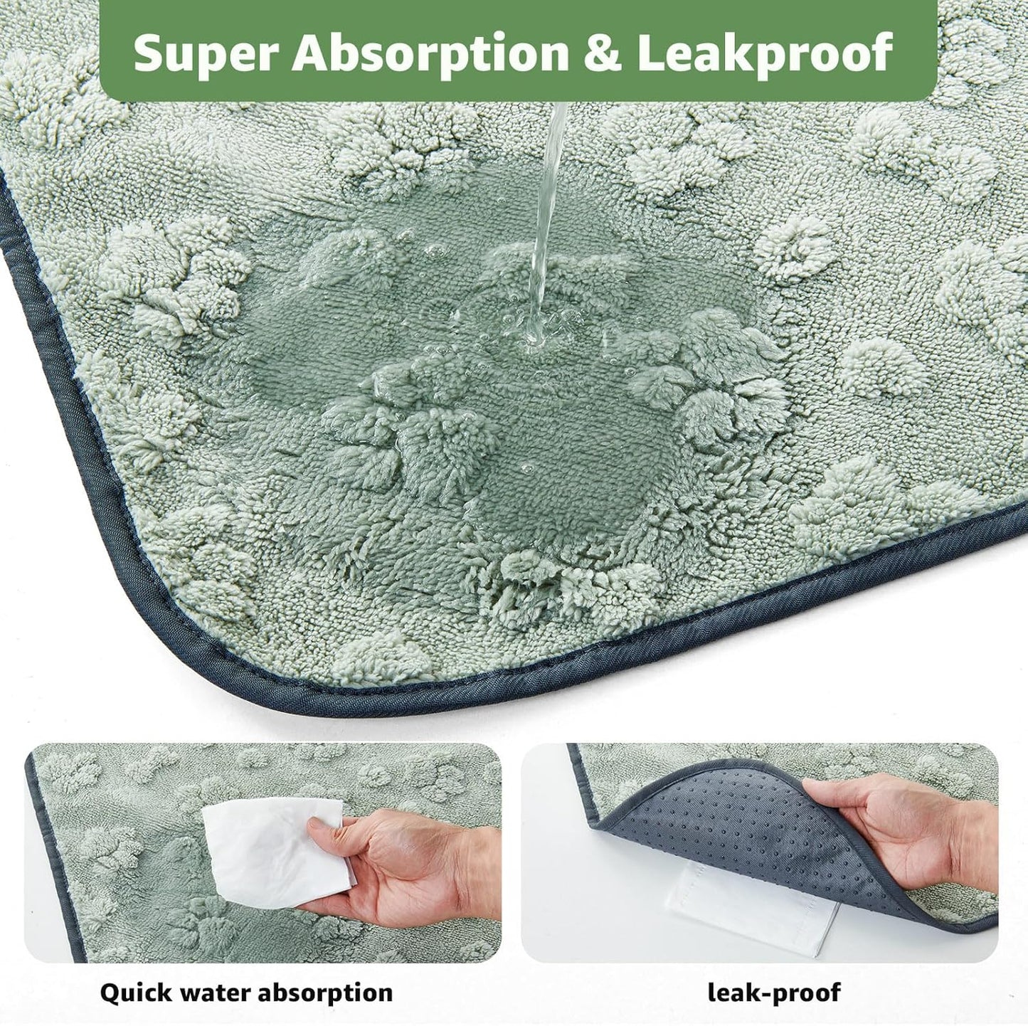 LOOBANI Washable Pee Pads for Dogs: 4 Pack Super Absorbent Reusable Puppy Pads, Leakproof and Waterproof Dog Training Pads Whelping Pads for Potty, Floor, Crate, Couch, Bed and Travel, 30"x34"