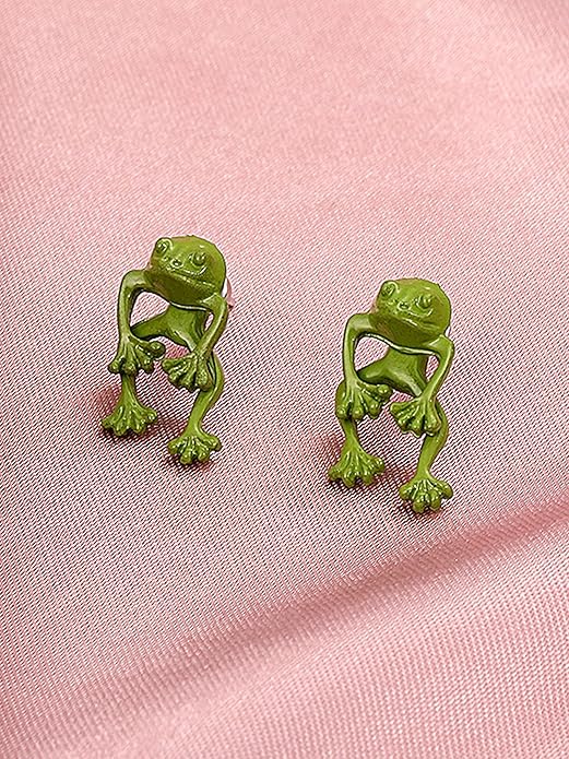 Frog Earrings for Women Mothers Day Gifts Vintage Frogs Shaped Stud Earrings Funny Cute 3D Animal Earrings Jewelry Gifts