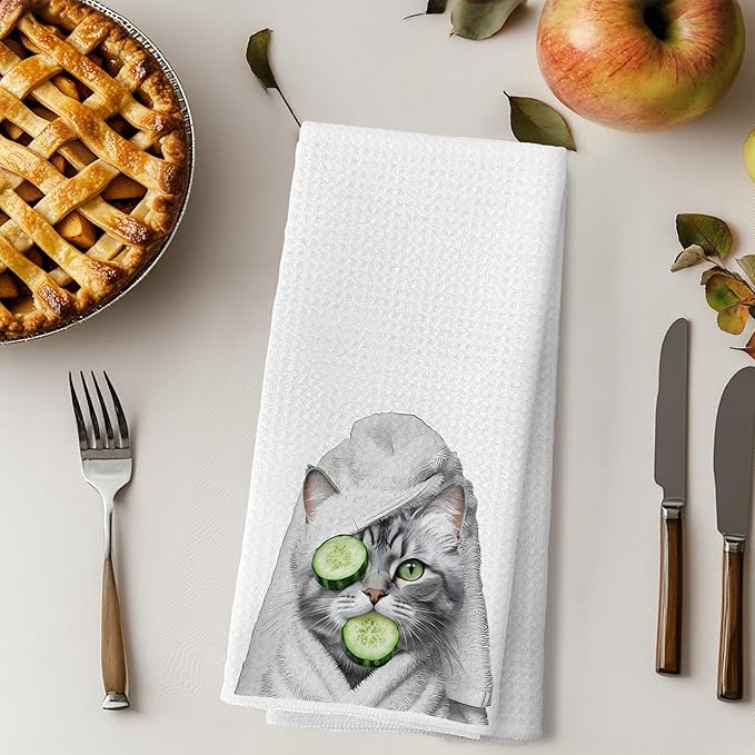 Funny Cat Hand Towels for Bathroom Decor, Cute Cat Mom Lady Lovers Gifts, Funny Kitchen Towels, Kids Bathroom Hand Towels,16x24 Inches